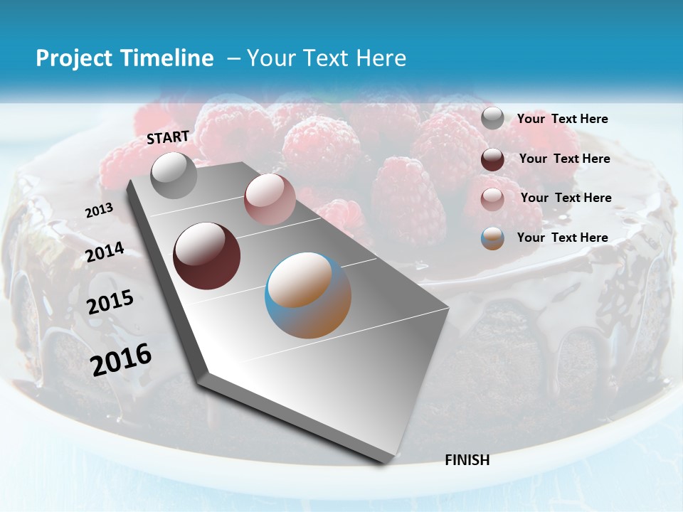 A Chocolate Cake With Raspberries On Top Of It PowerPoint Template