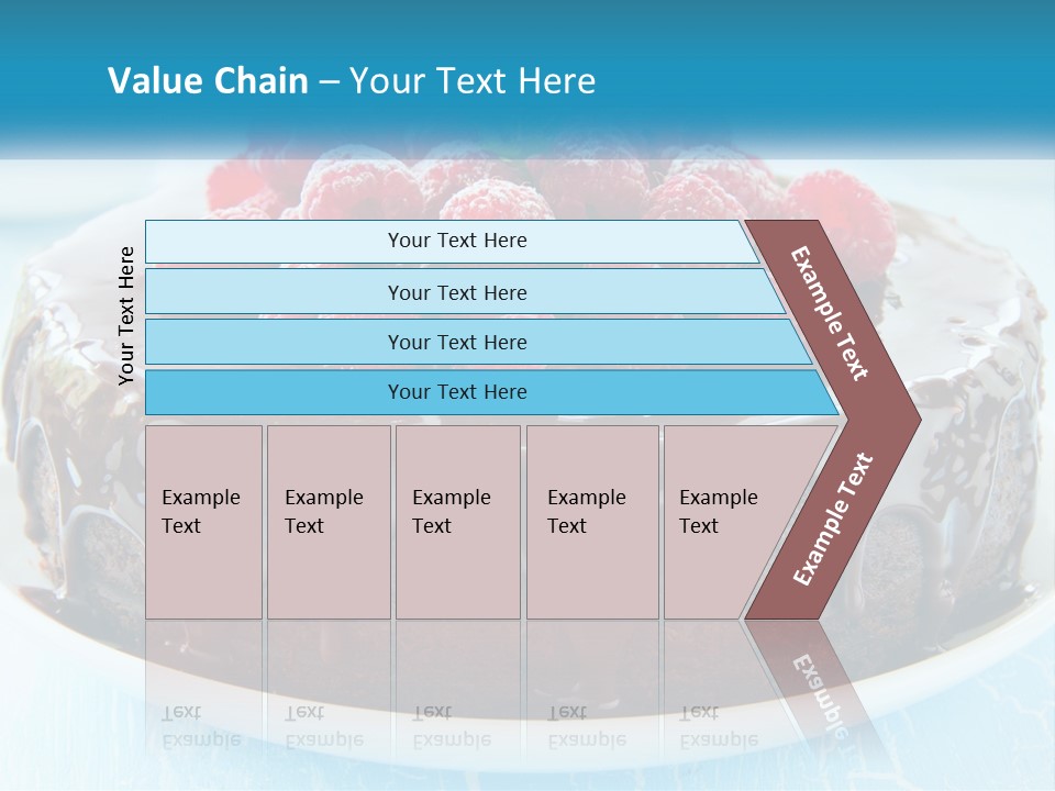 A Chocolate Cake With Raspberries On Top Of It PowerPoint Template