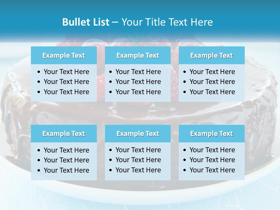 A Chocolate Cake With Raspberries On Top Of It PowerPoint Template