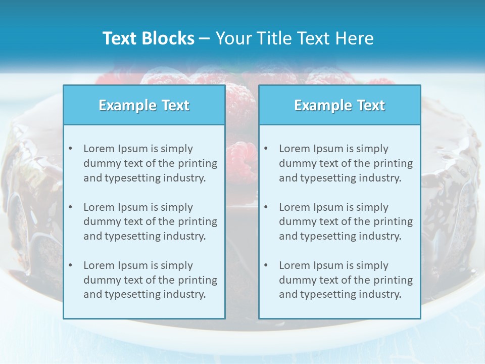 A Chocolate Cake With Raspberries On Top Of It PowerPoint Template
