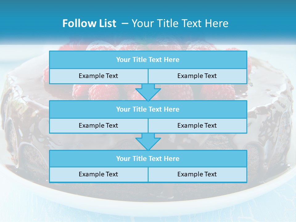 A Chocolate Cake With Raspberries On Top Of It PowerPoint Template