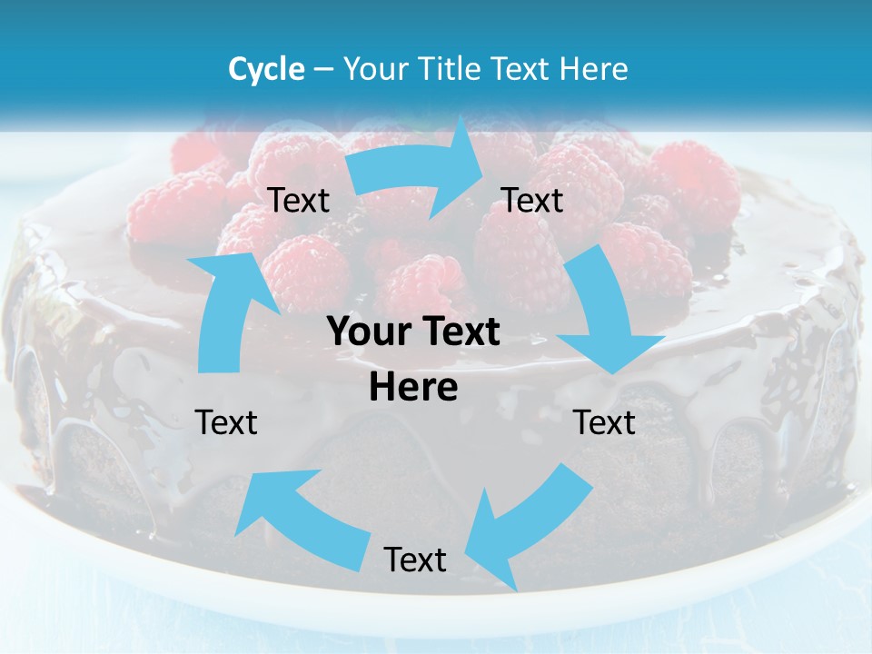 A Chocolate Cake With Raspberries On Top Of It PowerPoint Template