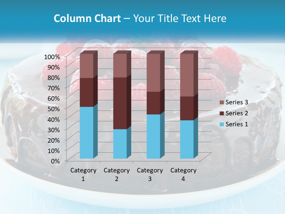 A Chocolate Cake With Raspberries On Top Of It PowerPoint Template