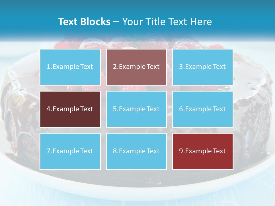 A Chocolate Cake With Raspberries On Top Of It PowerPoint Template
