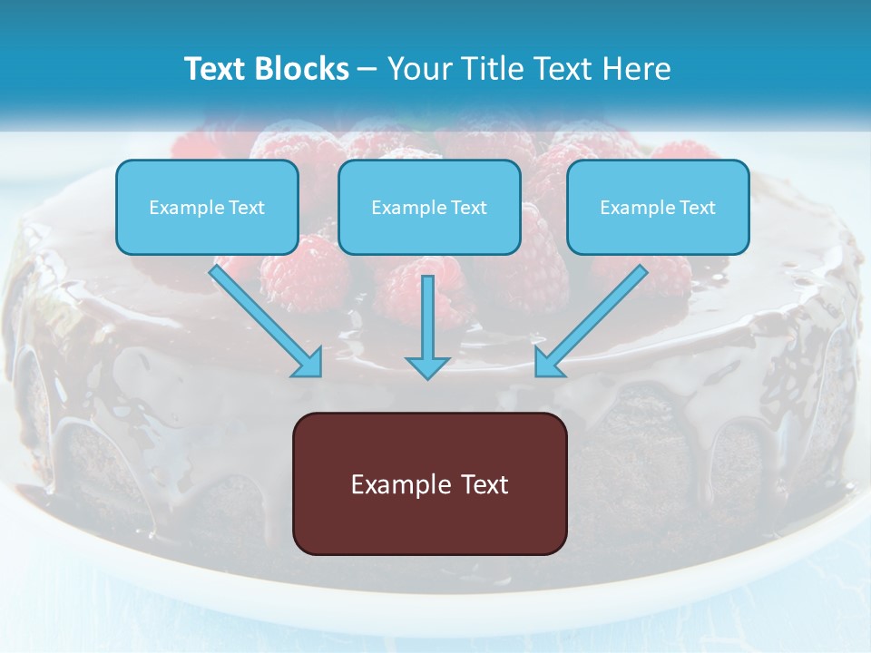 A Chocolate Cake With Raspberries On Top Of It PowerPoint Template