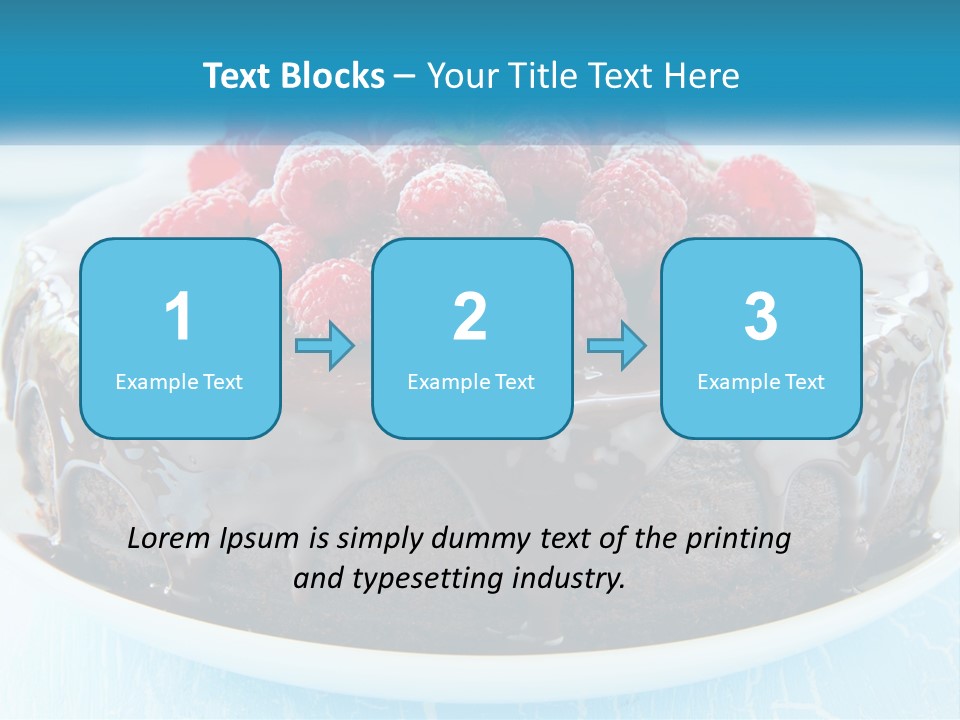A Chocolate Cake With Raspberries On Top Of It PowerPoint Template