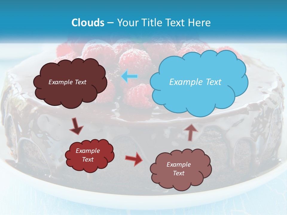 A Chocolate Cake With Raspberries On Top Of It PowerPoint Template
