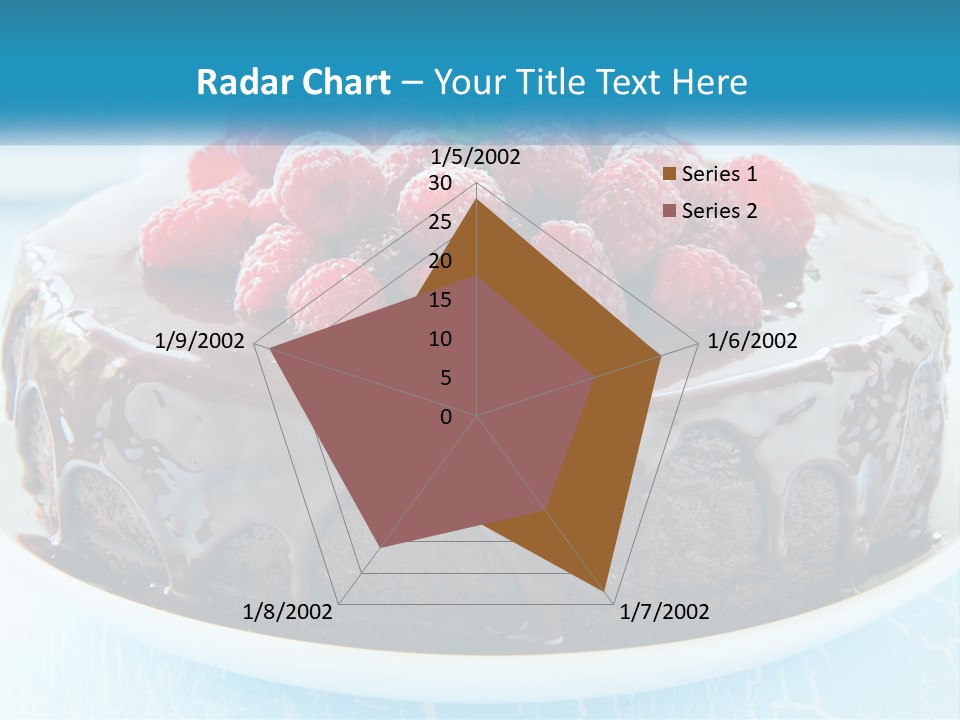 A Chocolate Cake With Raspberries On Top Of It PowerPoint Template