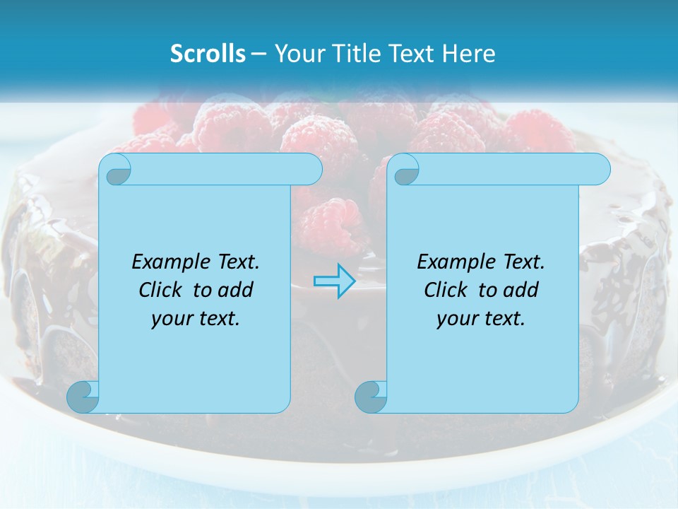 A Chocolate Cake With Raspberries On Top Of It PowerPoint Template