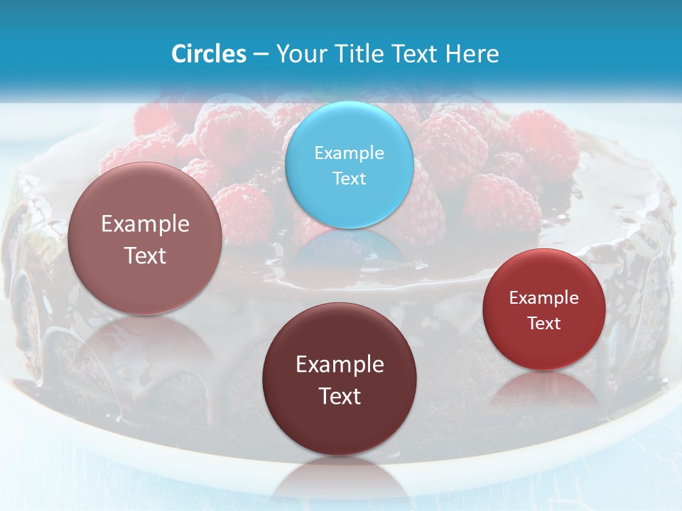 A Chocolate Cake With Raspberries On Top Of It PowerPoint Template