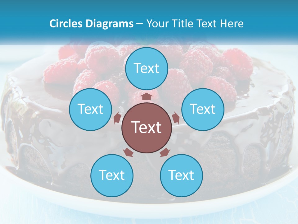 A Chocolate Cake With Raspberries On Top Of It PowerPoint Template