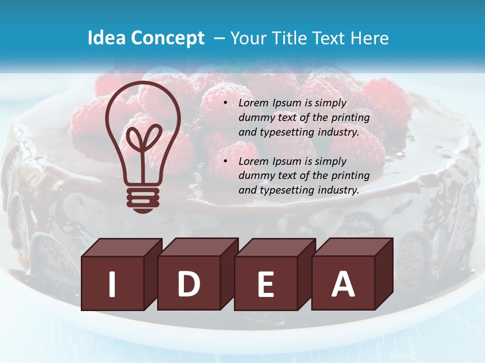 A Chocolate Cake With Raspberries On Top Of It PowerPoint Template