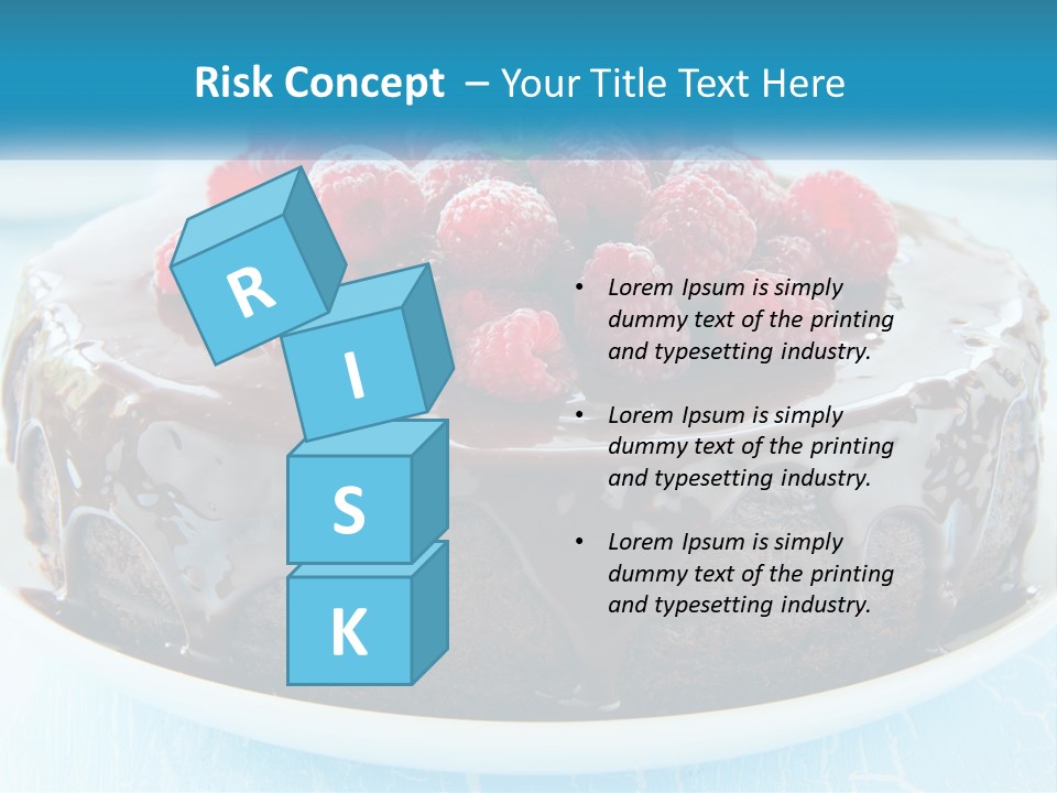 A Chocolate Cake With Raspberries On Top Of It PowerPoint Template