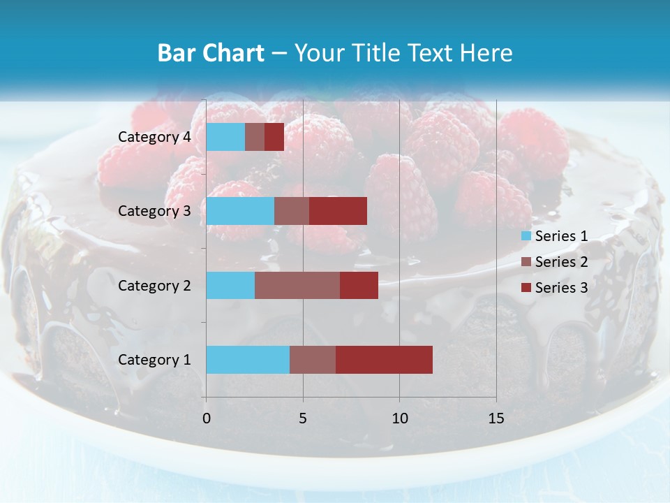 A Chocolate Cake With Raspberries On Top Of It PowerPoint Template