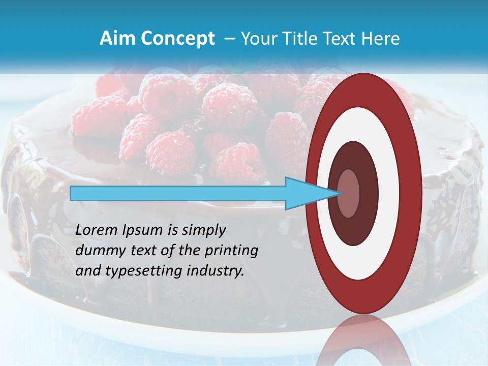A Chocolate Cake With Raspberries On Top Of It PowerPoint Template
