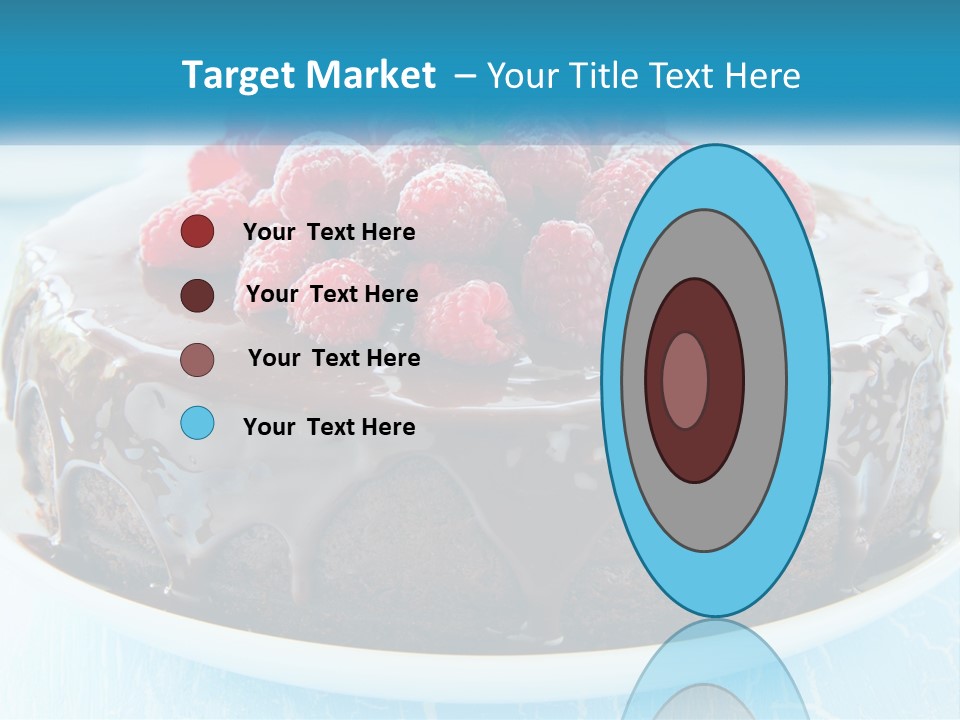 A Chocolate Cake With Raspberries On Top Of It PowerPoint Template