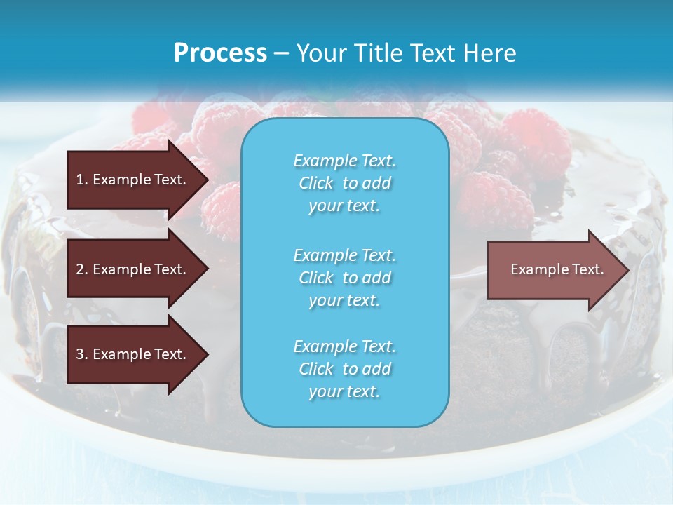 A Chocolate Cake With Raspberries On Top Of It PowerPoint Template