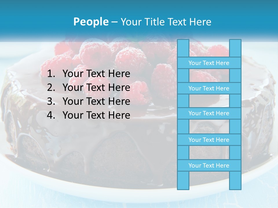 A Chocolate Cake With Raspberries On Top Of It PowerPoint Template