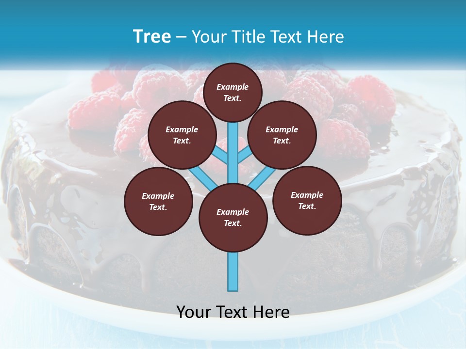 A Chocolate Cake With Raspberries On Top Of It PowerPoint Template