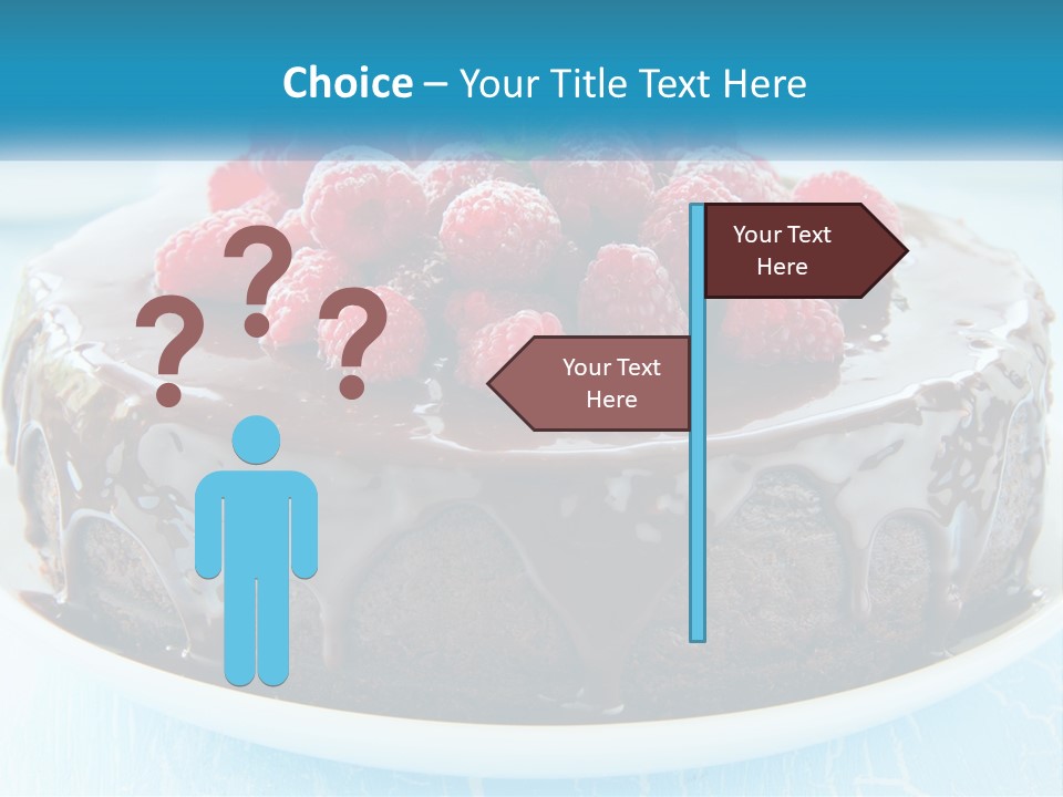 A Chocolate Cake With Raspberries On Top Of It PowerPoint Template