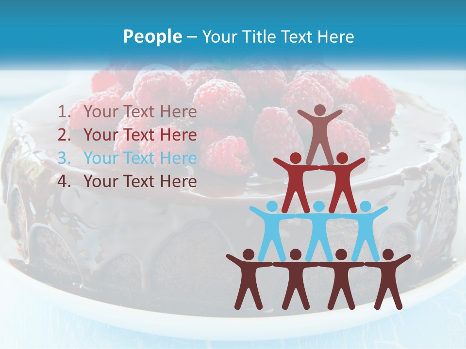 A Chocolate Cake With Raspberries On Top Of It PowerPoint Template