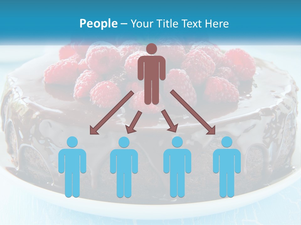 A Chocolate Cake With Raspberries On Top Of It PowerPoint Template