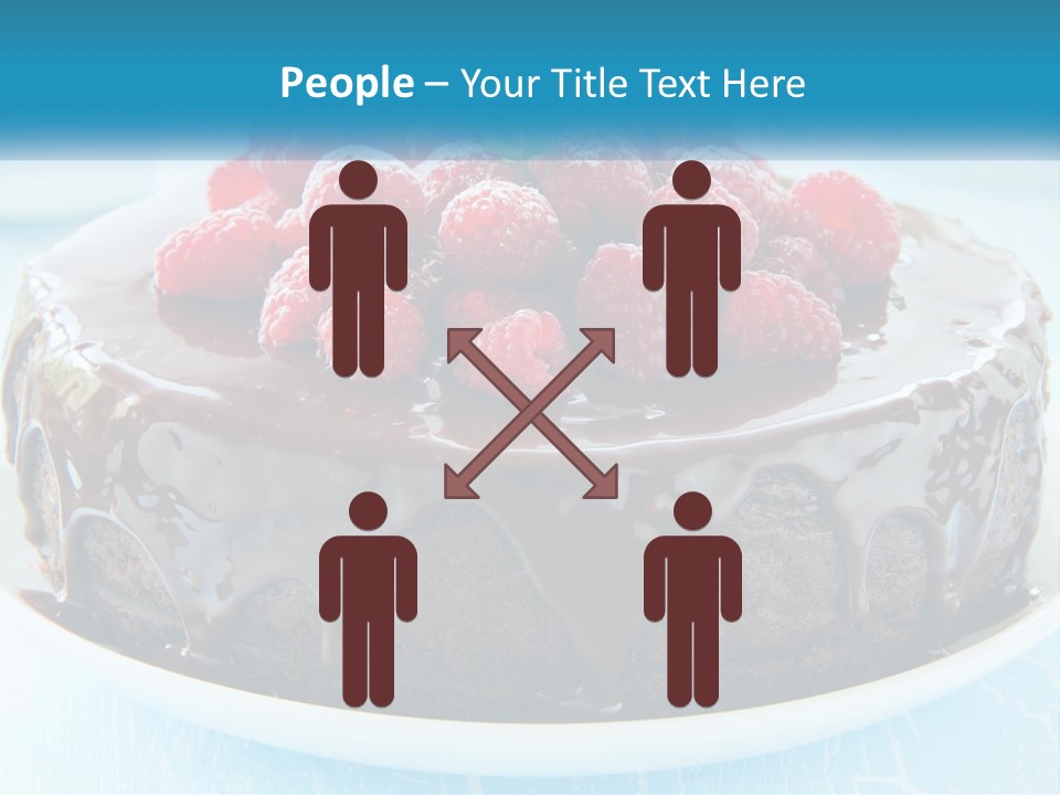 A Chocolate Cake With Raspberries On Top Of It PowerPoint Template