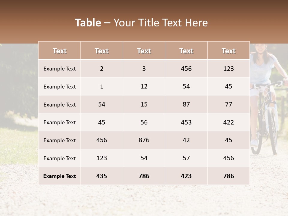 A Group Of People Riding Bikes Down A Dirt Road PowerPoint Template