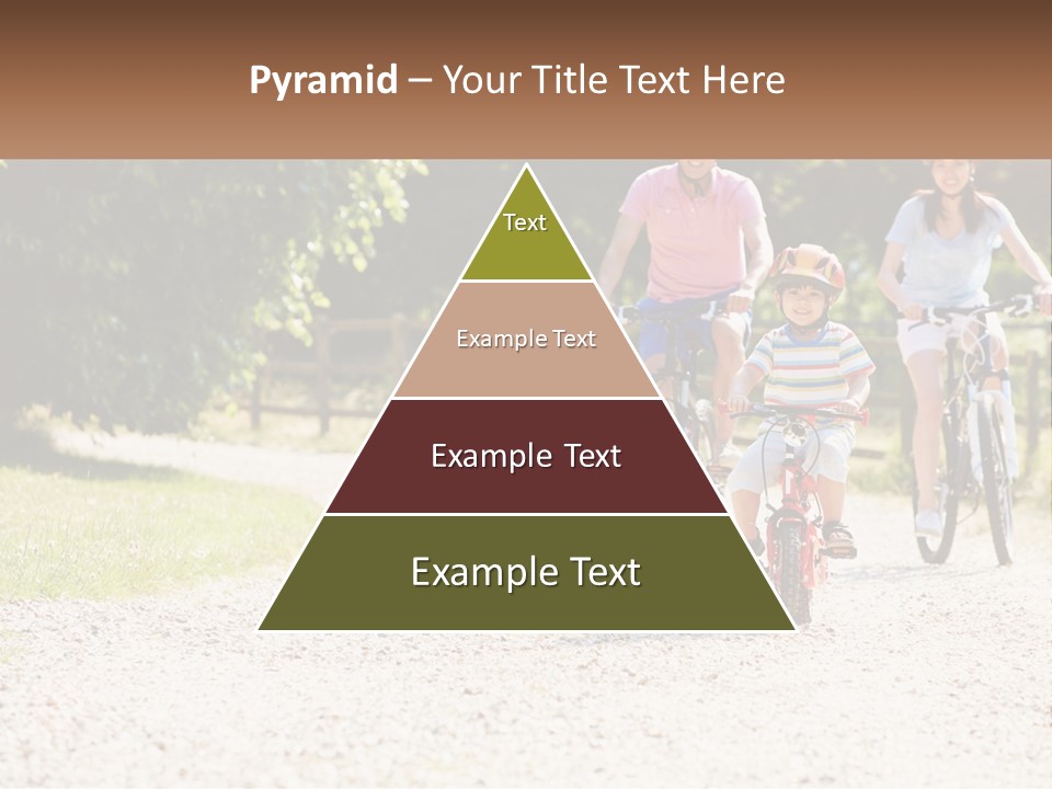 A Group Of People Riding Bikes Down A Dirt Road PowerPoint Template