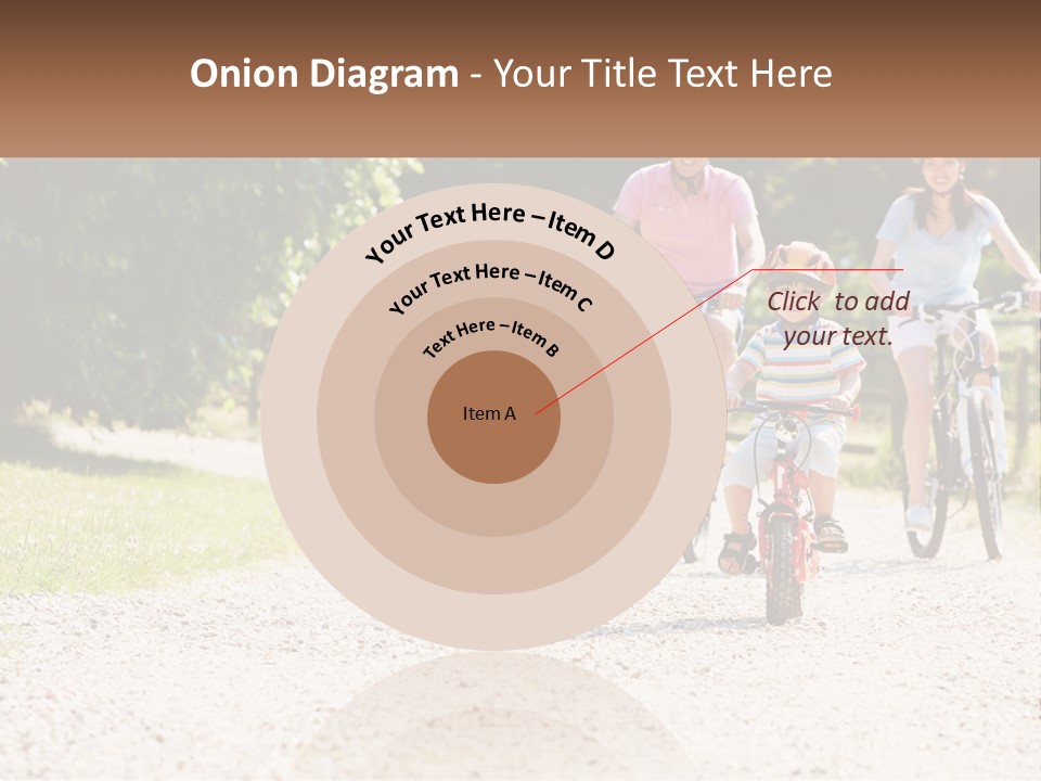 A Group Of People Riding Bikes Down A Dirt Road PowerPoint Template
