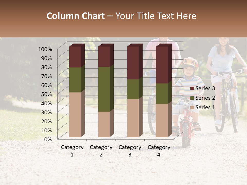 A Group Of People Riding Bikes Down A Dirt Road PowerPoint Template