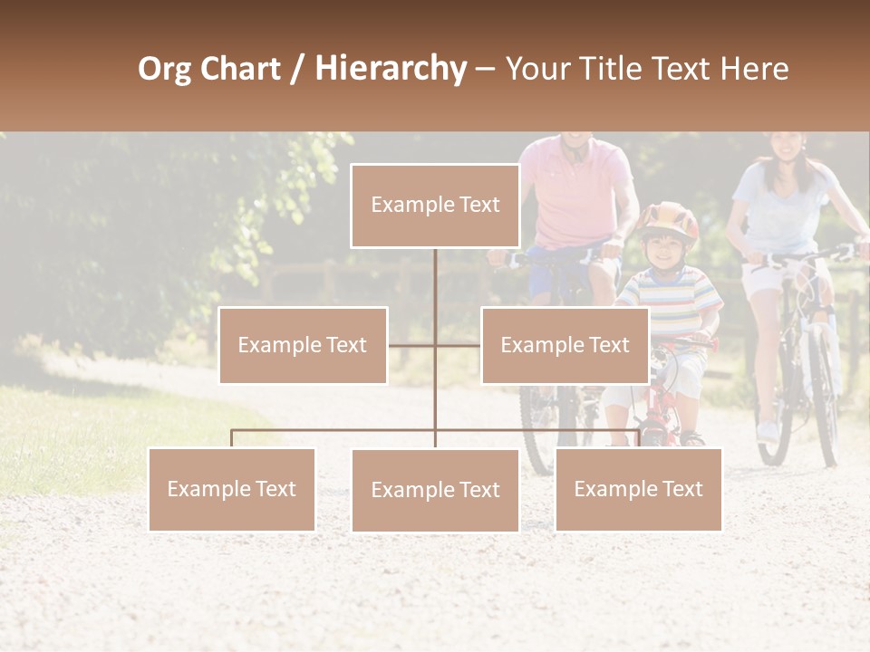 A Group Of People Riding Bikes Down A Dirt Road PowerPoint Template