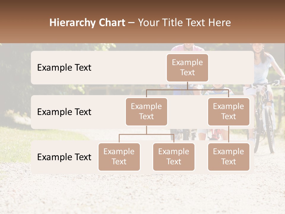 A Group Of People Riding Bikes Down A Dirt Road PowerPoint Template
