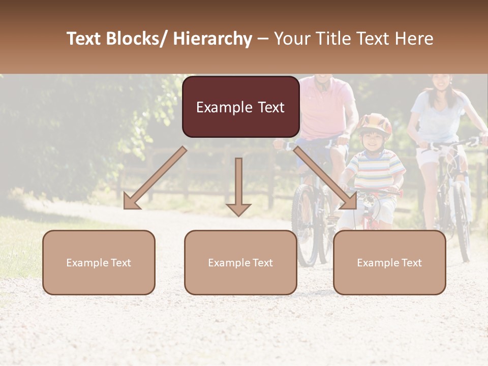 A Group Of People Riding Bikes Down A Dirt Road PowerPoint Template