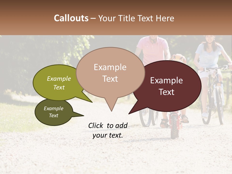 A Group Of People Riding Bikes Down A Dirt Road PowerPoint Template