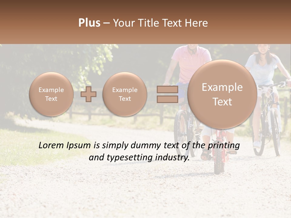 A Group Of People Riding Bikes Down A Dirt Road PowerPoint Template