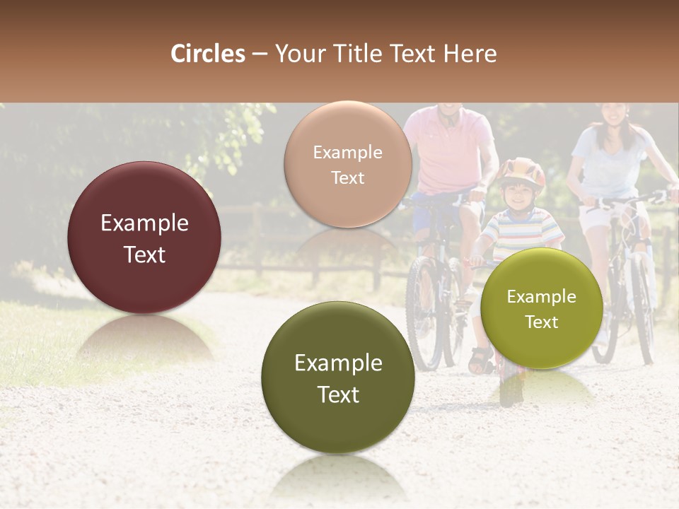 A Group Of People Riding Bikes Down A Dirt Road PowerPoint Template