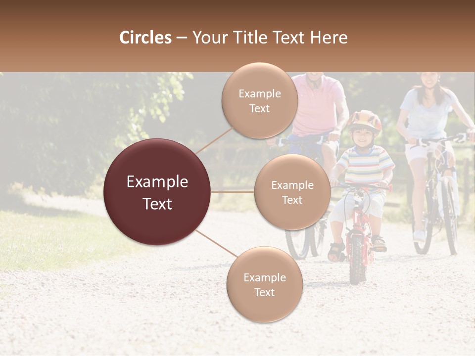 A Group Of People Riding Bikes Down A Dirt Road PowerPoint Template