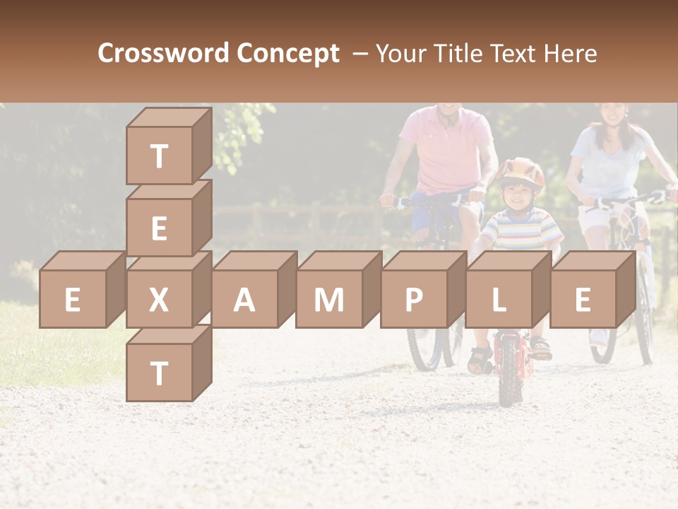 A Group Of People Riding Bikes Down A Dirt Road PowerPoint Template