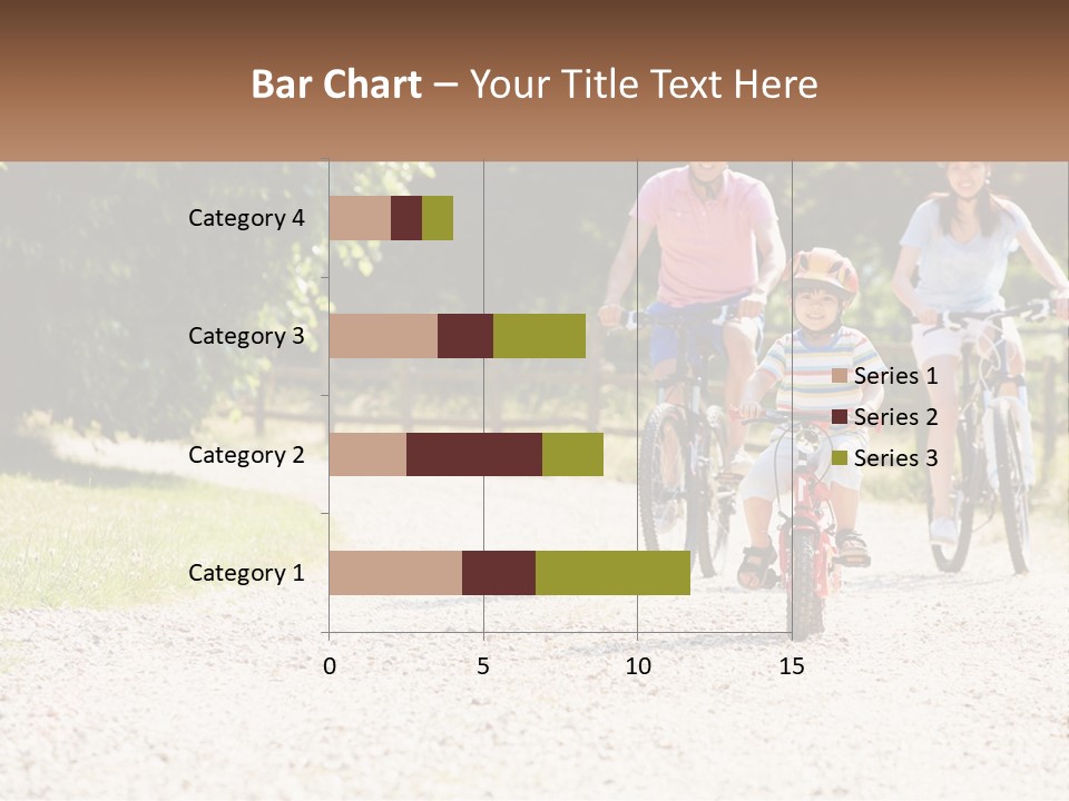 A Group Of People Riding Bikes Down A Dirt Road PowerPoint Template
