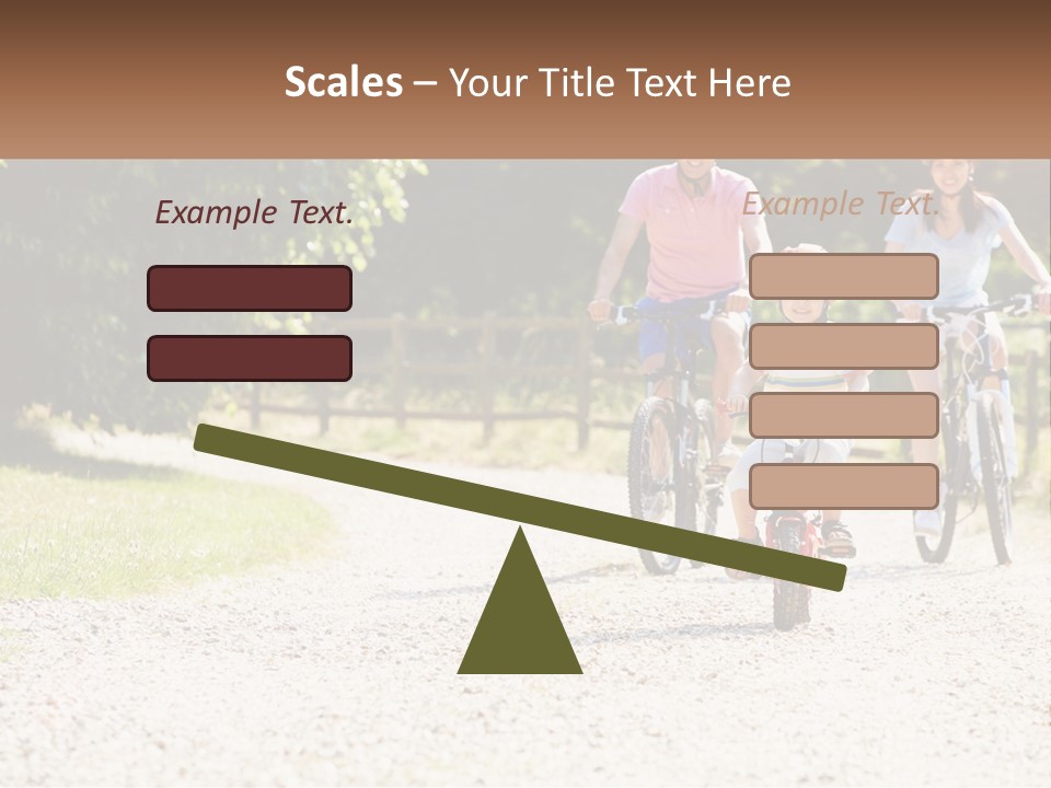 A Group Of People Riding Bikes Down A Dirt Road PowerPoint Template