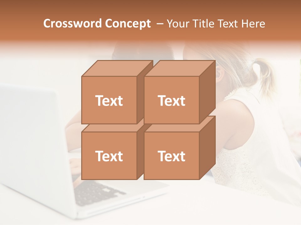 Two Young Girls Sitting In Front Of A Laptop Computer PowerPoint Template