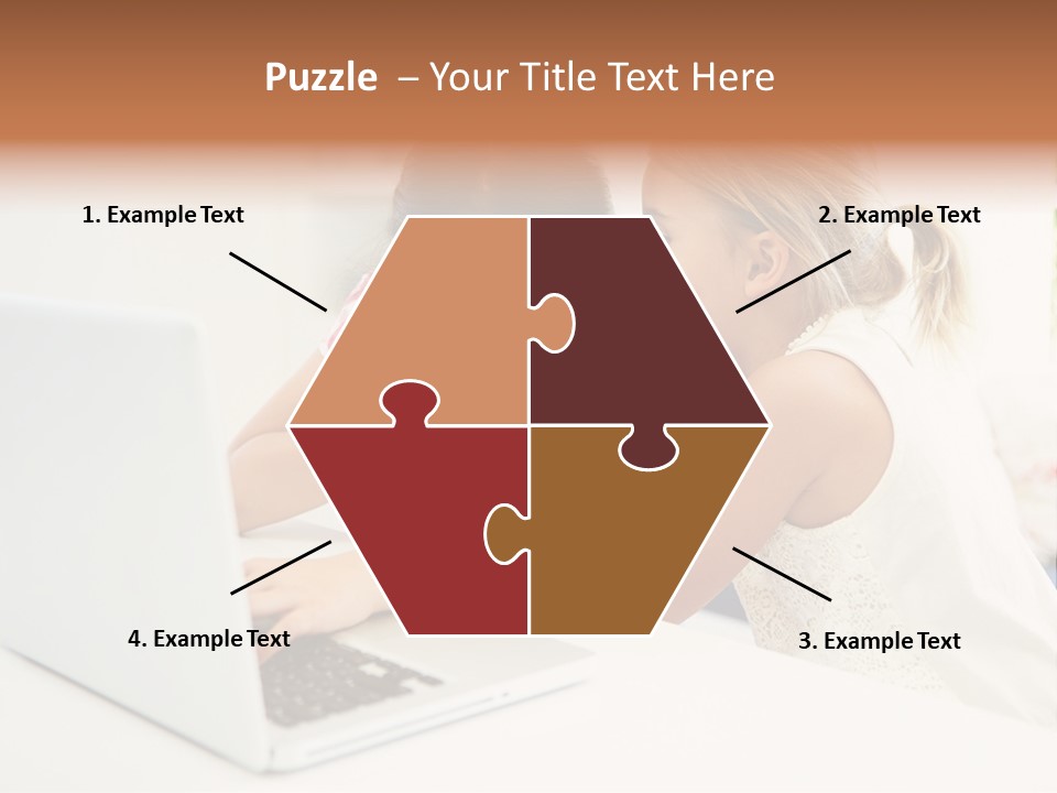 Two Young Girls Sitting In Front Of A Laptop Computer PowerPoint Template