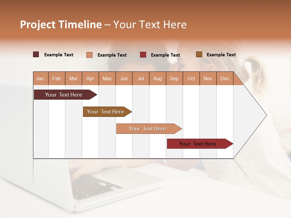 Two Young Girls Sitting In Front Of A Laptop Computer PowerPoint Template