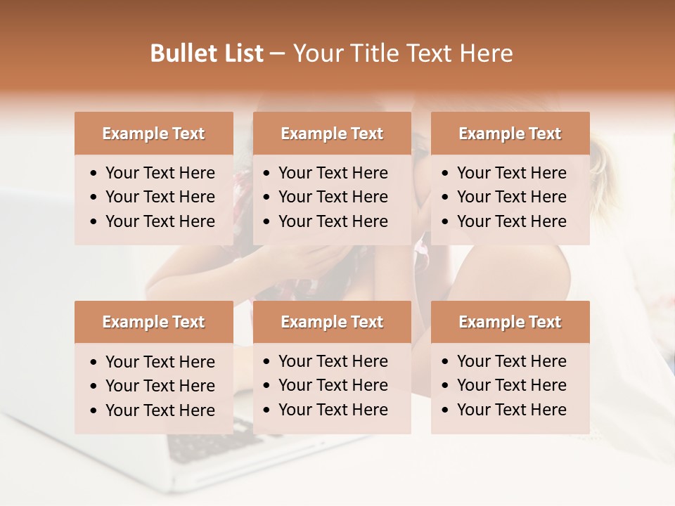 Two Young Girls Sitting In Front Of A Laptop Computer PowerPoint Template