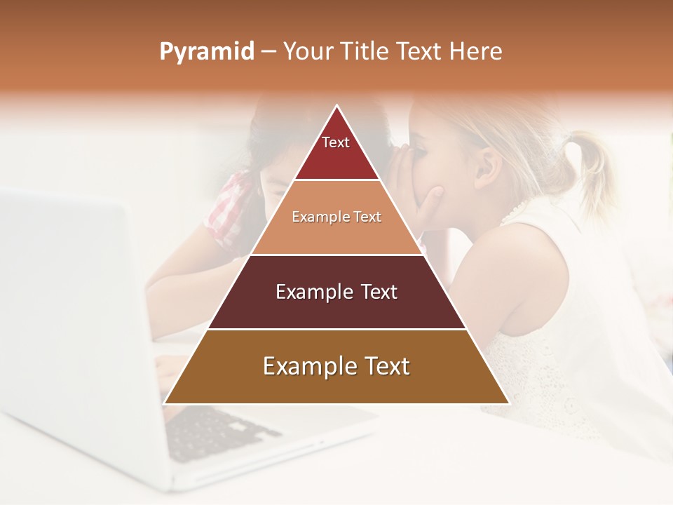 Two Young Girls Sitting In Front Of A Laptop Computer PowerPoint Template