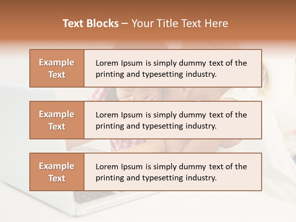 Two Young Girls Sitting In Front Of A Laptop Computer PowerPoint Template