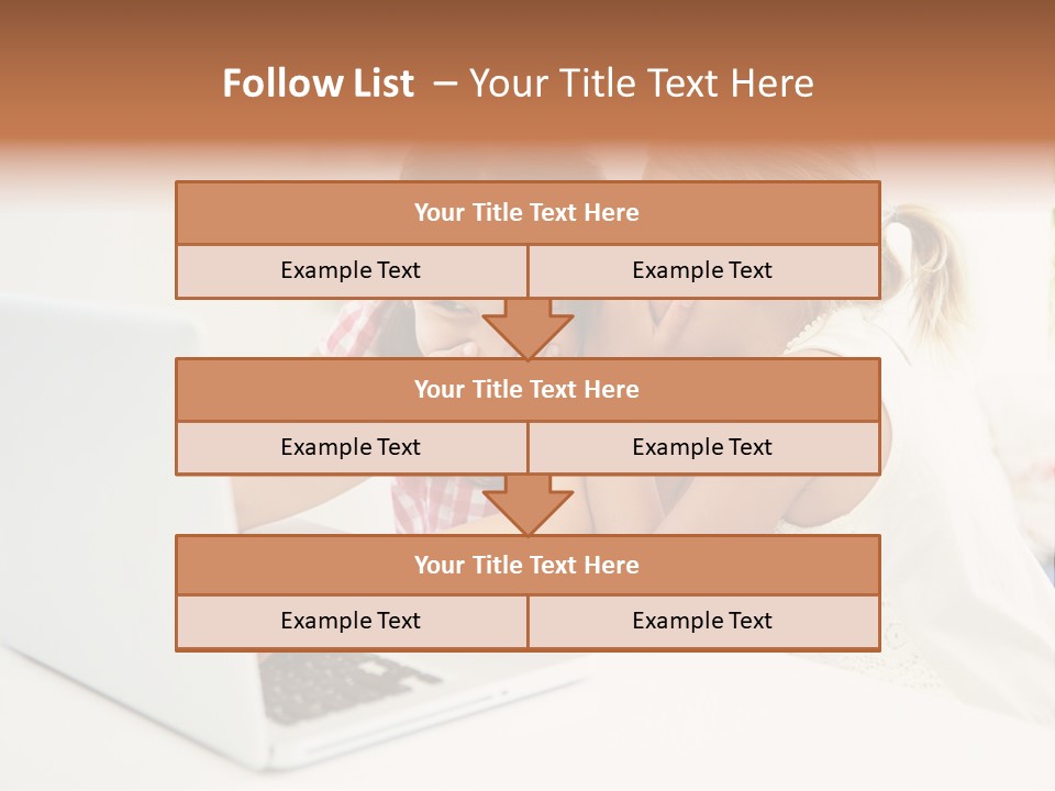 Two Young Girls Sitting In Front Of A Laptop Computer PowerPoint Template