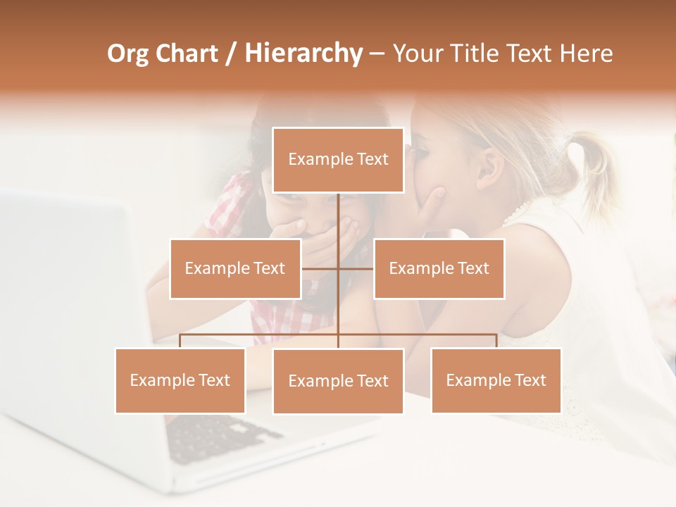 Two Young Girls Sitting In Front Of A Laptop Computer PowerPoint Template