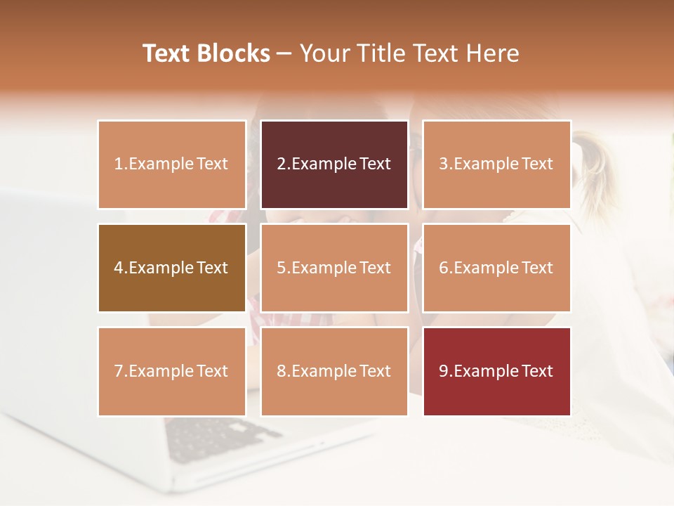 Two Young Girls Sitting In Front Of A Laptop Computer PowerPoint Template